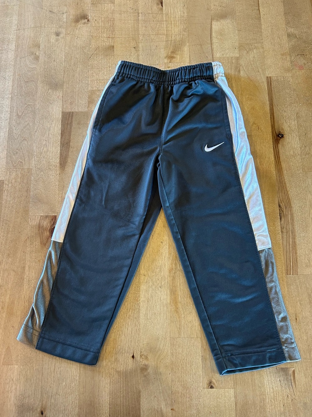 Nike Kids Black Joggers with White Side Panels